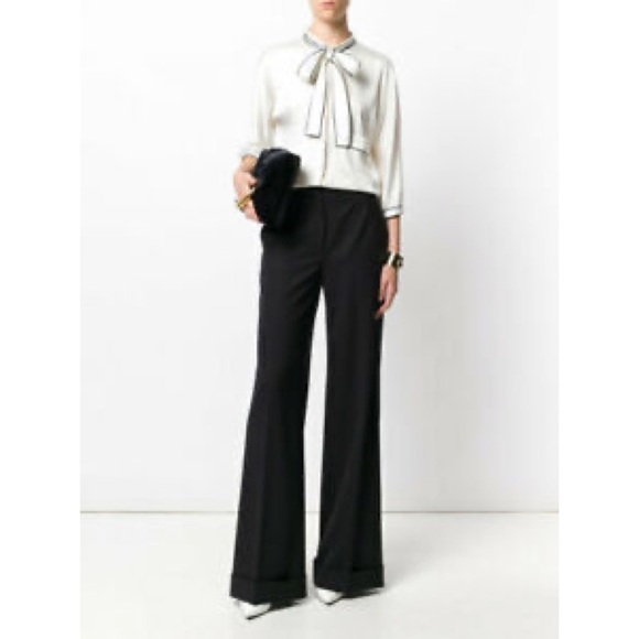 Dolce & Gabanna wide leg wool trousers career pants eu 38